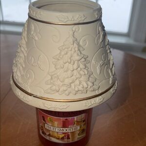 Yankee Candle Shade with Embossed Cream and gold accents